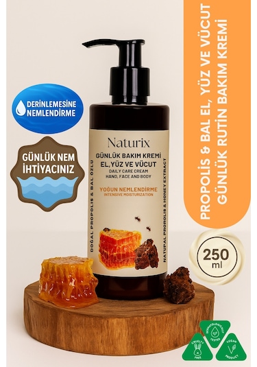 Naturix Propolis & Bal El Yüz Vücut Günlük Bakım Kremi 250  ML