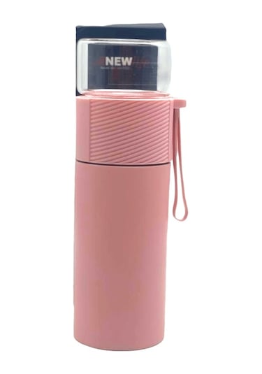 Süzgeçli Cam Kapaklı Çelik Bitki Çay Termosu 380ml 5224 Çok Renkli