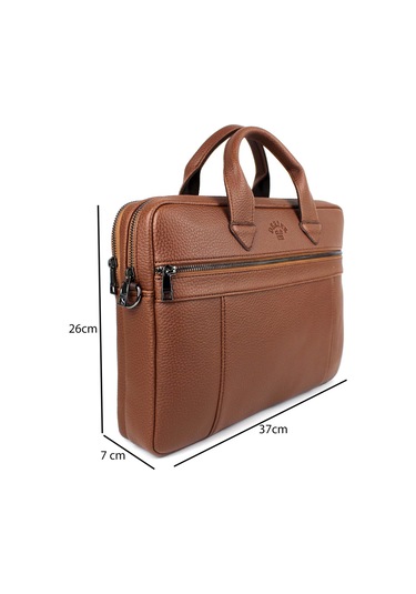 Unisex Taba Çok Bölmeli 14 İnç Evrak Ve Laptop Çantası