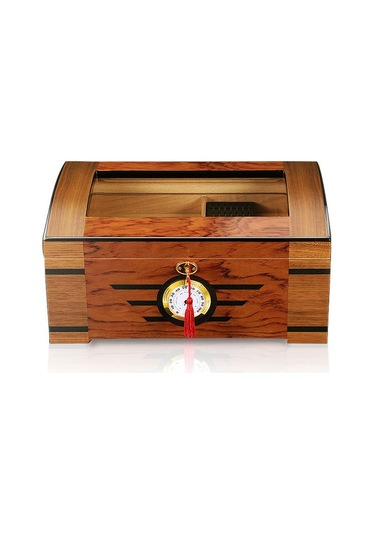 İtalyan Sediri 2 Katlı Camlı Özel Humidor Puro Kutusu ht82