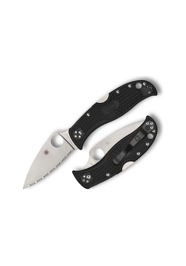Spyderco Leafjumper Black Lightweight Vg-10 Spyderedge Kamp Çakı Siyah