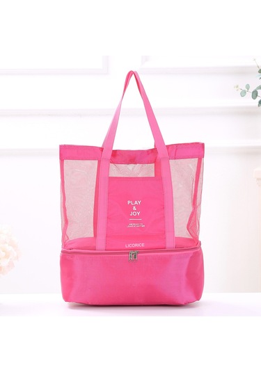 Açık Saklama Çantası, Taşınabilir Omuz Çift Kullanımlı Piknik Çantası Buz Çantası Kırmızı