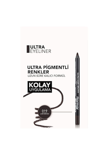 Flormar Koyu Kahverengi Eyeliner- Ultra Eyeliner 019 Dark Brown 8690604547234