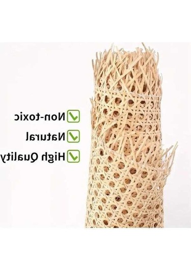 Pazly Geniş Rattan Rattan 40x100cm, Sarı Rattan Dokuma, Mobilya Sandalye Dolap Tavan Dekorasyonu Sarı