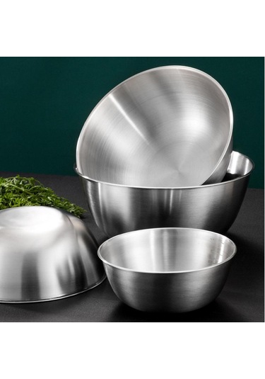 Suntek Paslanmaz Çelik Havza Ev Tipi Karıştırma Kabı Gıda 20cm Gümüş