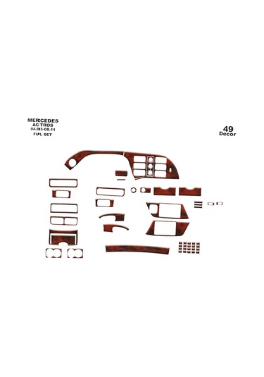 Mercedes Actros Konsol-torpido Kaplama 2003-201 49 Parça-maun Maun
