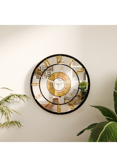 Dekoratif Lüks Aynalı Pleksi Duvar Saati Gümüş