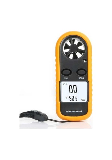 Pazly Taşınabilir Rüzgar Hızı Ve Sıcaklık Ölçer - Kompakt Anemometre Siyah Siyah