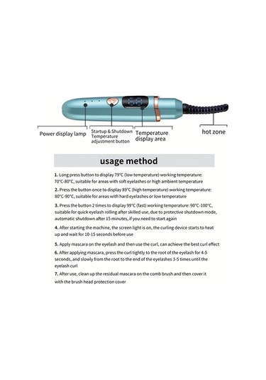 Elmpaly Bright Golden Fırçalı 3 Sıcaklık Ayarlı Usb Şarjlı Isıtmalı Kirpik Maşası