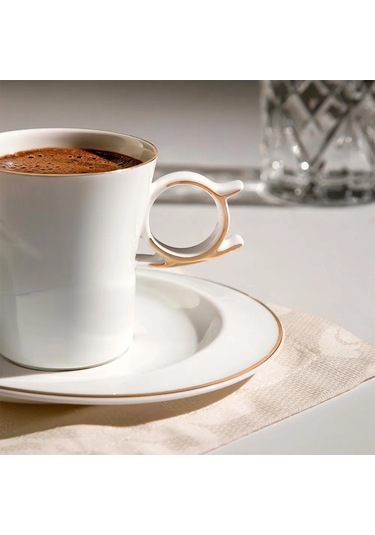 Nehir Laura 6 Kişilik 12 Parça Porselen Kahve Fincan Takımı