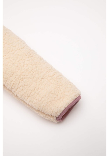 DeFacto Kız Bebek 2'li Takım Pelüş Fermuarlı Dik Yaka Sweatshirt Beli Lastikli Alt D6706A524WNBR80