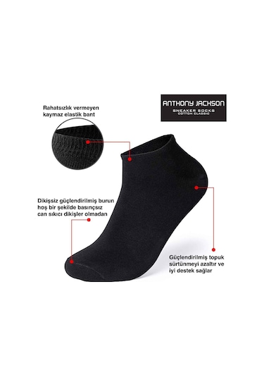 Giorgina Ferri Unisex 10'lu Kutu Bambu Premium Dikişsiz Bay - Sneaker Çorap Çok Renkli