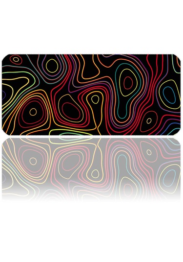 İlyuka Mousepad 90x40cm Büyük Boy Xxl Mp379040 Colored Topography