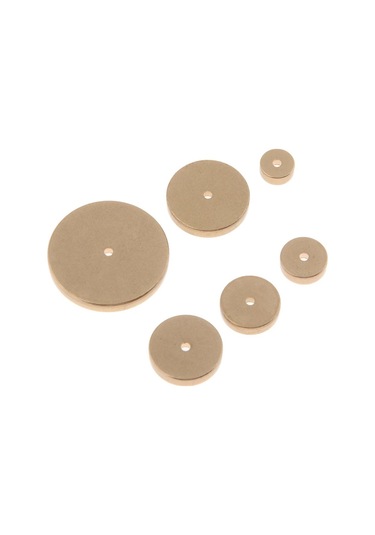 Suntek 6 Adet/takım Deri Katı Pirinç Daire Marjı Geniş-delik Altın