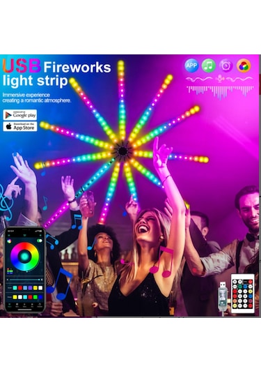 Gökkuşağı Işıkları Led Şerit Rgb Akıllı Dans Işıkları Parti