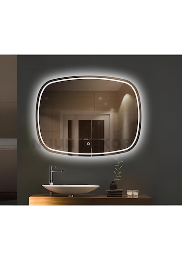 Nuun Dekor 90x70 Dokunmatik Ledli Ayna - Dimmer Özellikli Beyaz