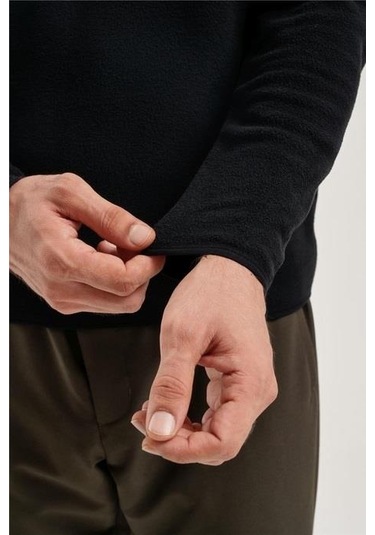 Exuma Yarım Fermuarlı Polar 2312002-Black Siyah