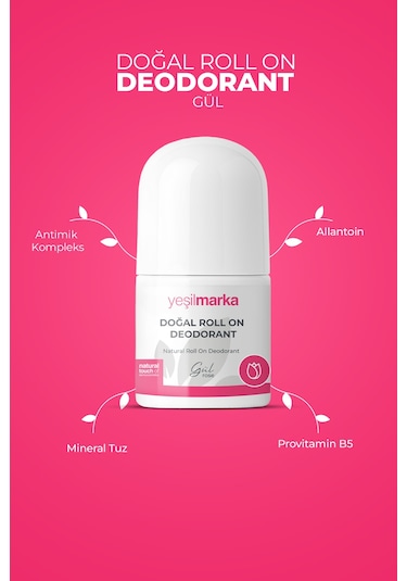 Yeşilmarka Gül Kokulu Doğal Unisex Roll-On Deodorant 50 ML