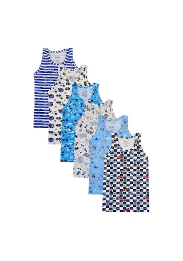 Tutku Erkek Çocuk Renkli Atlet Pamuklu Askılı Empirme 6'lı