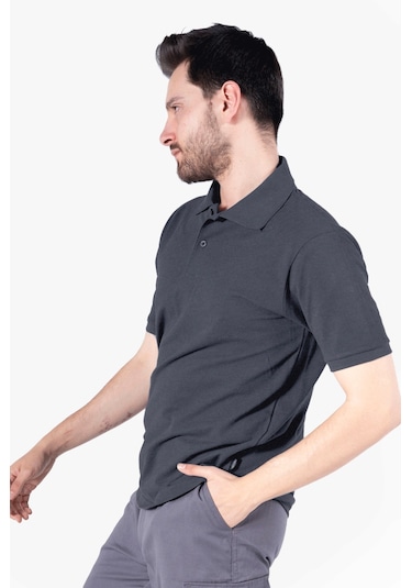 Polo Yaka T-shirt Antrasit Melanj