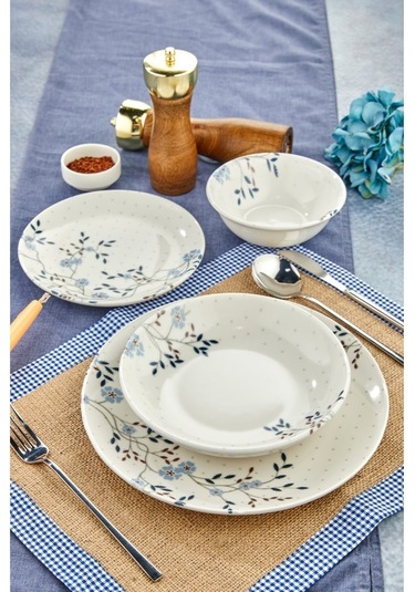 Cooker 24 Parça Porselen Yemek Takımı - 6 Kişilik Beyaz