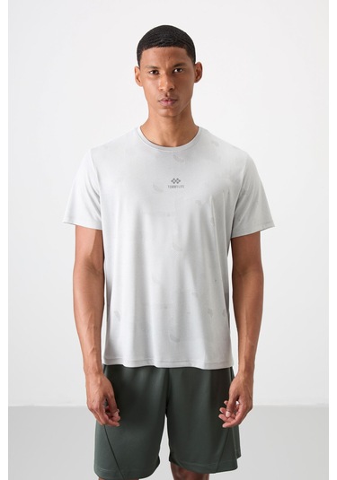 Tommy Life Taş Polyester Jakarlı İnce Esnek Standart Fit Erkek  T-shirt - 88397 001