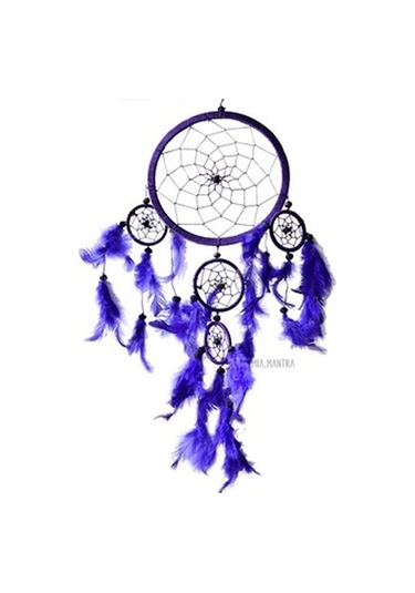 Üç Gözlü Mor Rüya Kapanı / Dreamcatcher (16,5 Cm Çap)