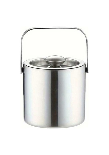 Fastbuy Challenger Kapaklı Paslanmaz Çelik Buz Kasesi 3l Gümüş Bar Şampanya Şarap Bira Soğutucu Gümüş