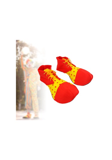 Suntek Yetişkin Palyaço Ayakkabıları Maskeli Balo Kırmızı