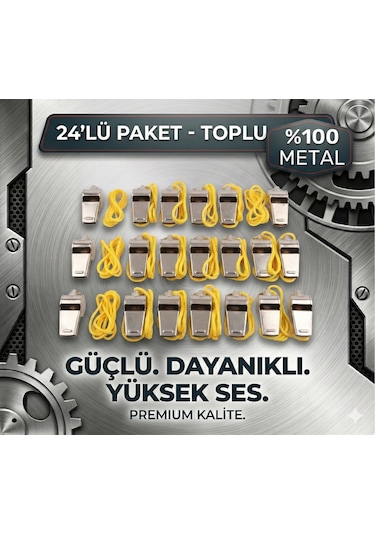 Metal Ipli Hakem Deprem Düdüğü 24'lü