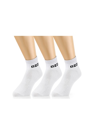 3 Çift Kısa Konçlu Tenis Spor Çorabı Beyaz Paket Beyaz