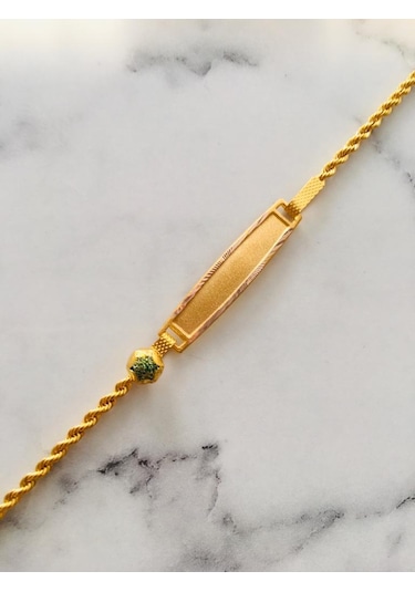 Çelikoğlu Kuyumculuk 8 Ayar Altın Bebek Çocuk Künyesi Bilekligi 1