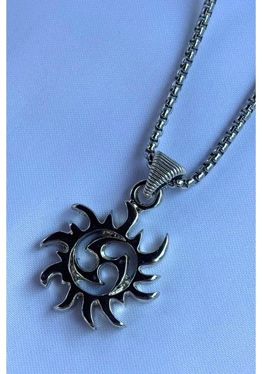 Biohazard El İşçiliği Paslanmaz Çelik Zincir Erkek Kolye Gümüş