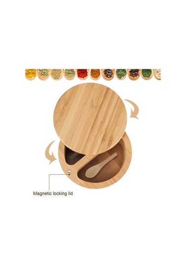 Createtech 2 Bölmeli Ahşap Baharat Kutusu, Çeşniler İçin Özel Tasarım Diğer