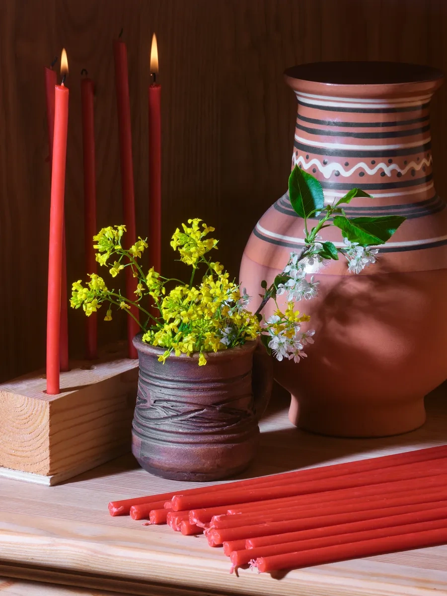 Nizegorodskie Sveci - Zavod Veresk Kilise İçin Mısır Mumları Diveevo Kırmızı No40 18797719 Kirmızı