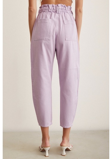 Never More Beli Lastikli Düğme Kapalı Boyfriend Jean Mor