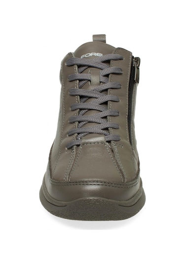 Forelli Neva 27954 Comfort Deri Gri Kadın Bot Gri