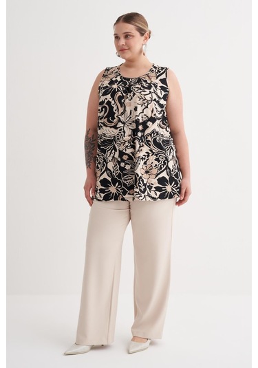 Pile Detaylı Örme Bluz-6236 Siyah