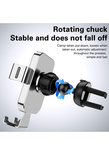 Cbtx Yc12 Evrensel Dönebilen Araba Hava Çıkışı Dağı Yerçekimi Telefon Tutucu Metal Braket - Mavi