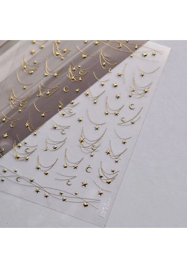 Yıldız Ay Aşk Kalp Kolye Kavisli Çizgi Ark Sıcak Damgalama Retro 5d Nail Art Etiketler Dekorasyon Yapışkanlı Manikür Çıkartmaları Dıy Whıte