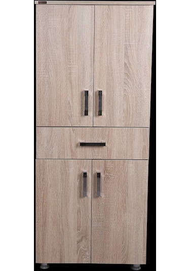 Çok Amaçlı Dolap Hard Model Parlak Cordoba Suntalem 5 Raf 1 Çekmece 180 El Yapım Ahşap