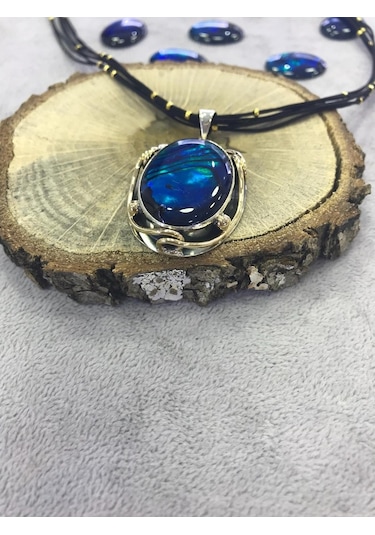 Sedef Taşlı Gümüş Kolye 925 Ayar (512656524)