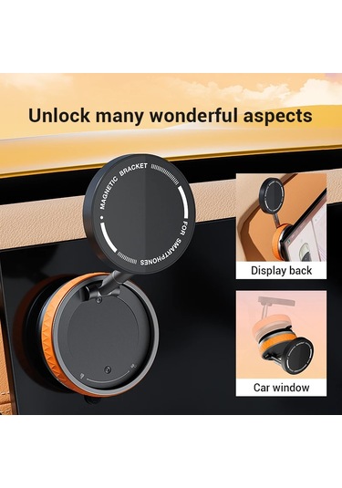 360 Ayarlanabilir Vakum Manyetik Vantuz Telefon Dağı, Eller Serbest Manyetik Black -