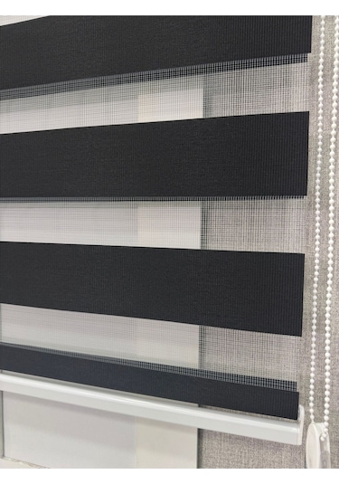 Donatti Bambu Zebra Stor Güneşlik Perde Siyah Siyah
