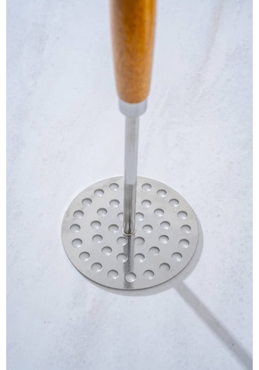 Acar Evero Ahşap Saplı Çelik Patates Ezici - 25 Cm