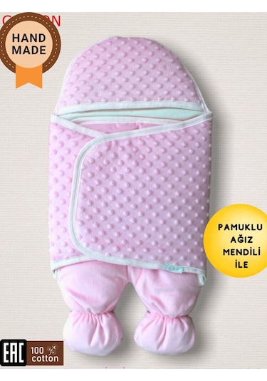 Pembe Kız Bebek Dış Kundak & Ayaklı Uyku Tulumu - %100 Pamuklu Astronot Tulum Pembe