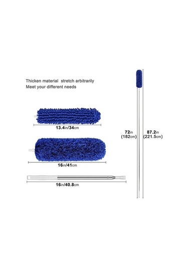 Prestigegoods Yeniden Kullanılabilir Mikrofiber Silgi Seti, Uzatma Kutuplu, Ev Temizliği İçin