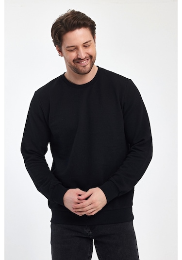 Odda 0007 Pike Sıfır Yaka Sweat Siyah
