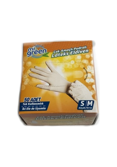 Çok Amaçlı, Pudralı Latex Eldiven S/m Beden.