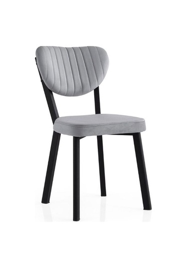 Olivya Sandalye, Siyah Metal Açık Gri
